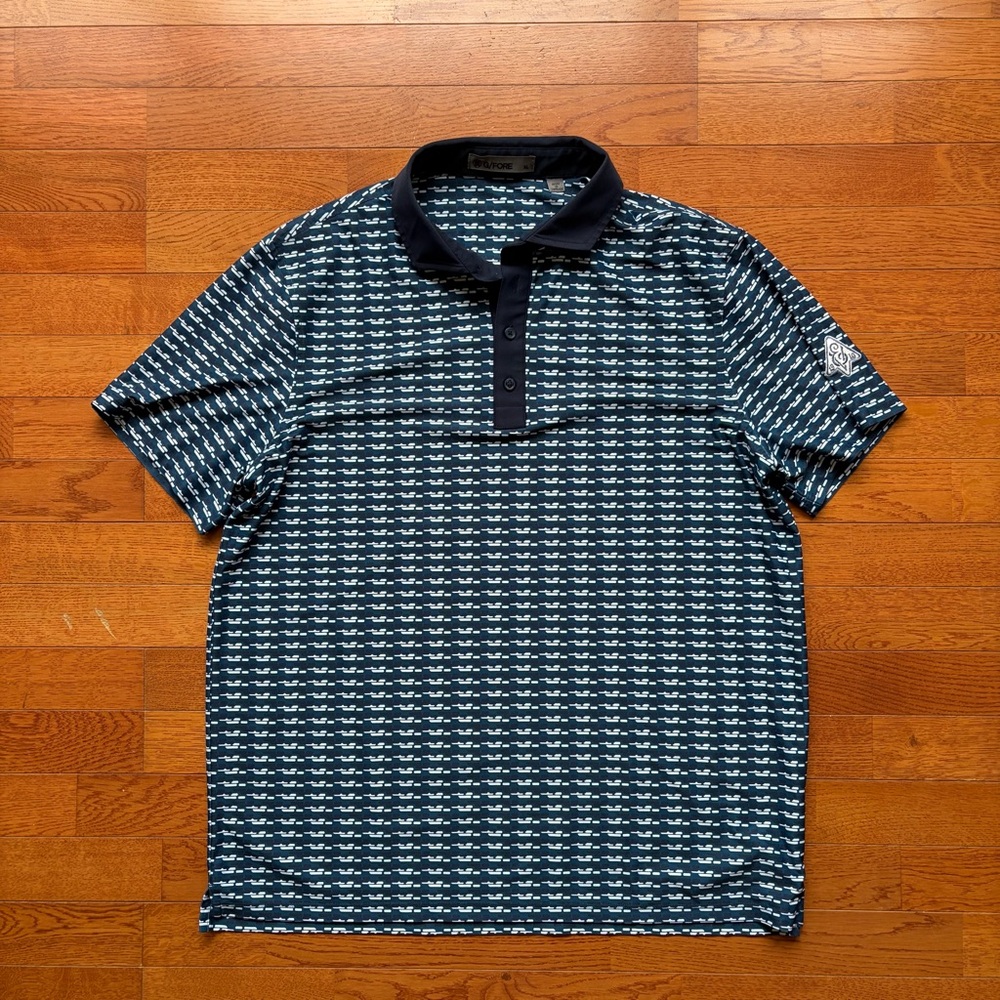 G/Fore Golf Navy Striped Polo